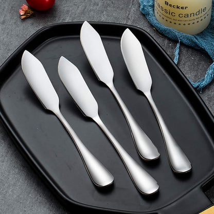 Cheese Spreader Knife Set 4-Piece Stainless Steel Butter Knife Small Sandwich Condiment Jam Bread Cream Canape Knives Spatula 6.5-inch