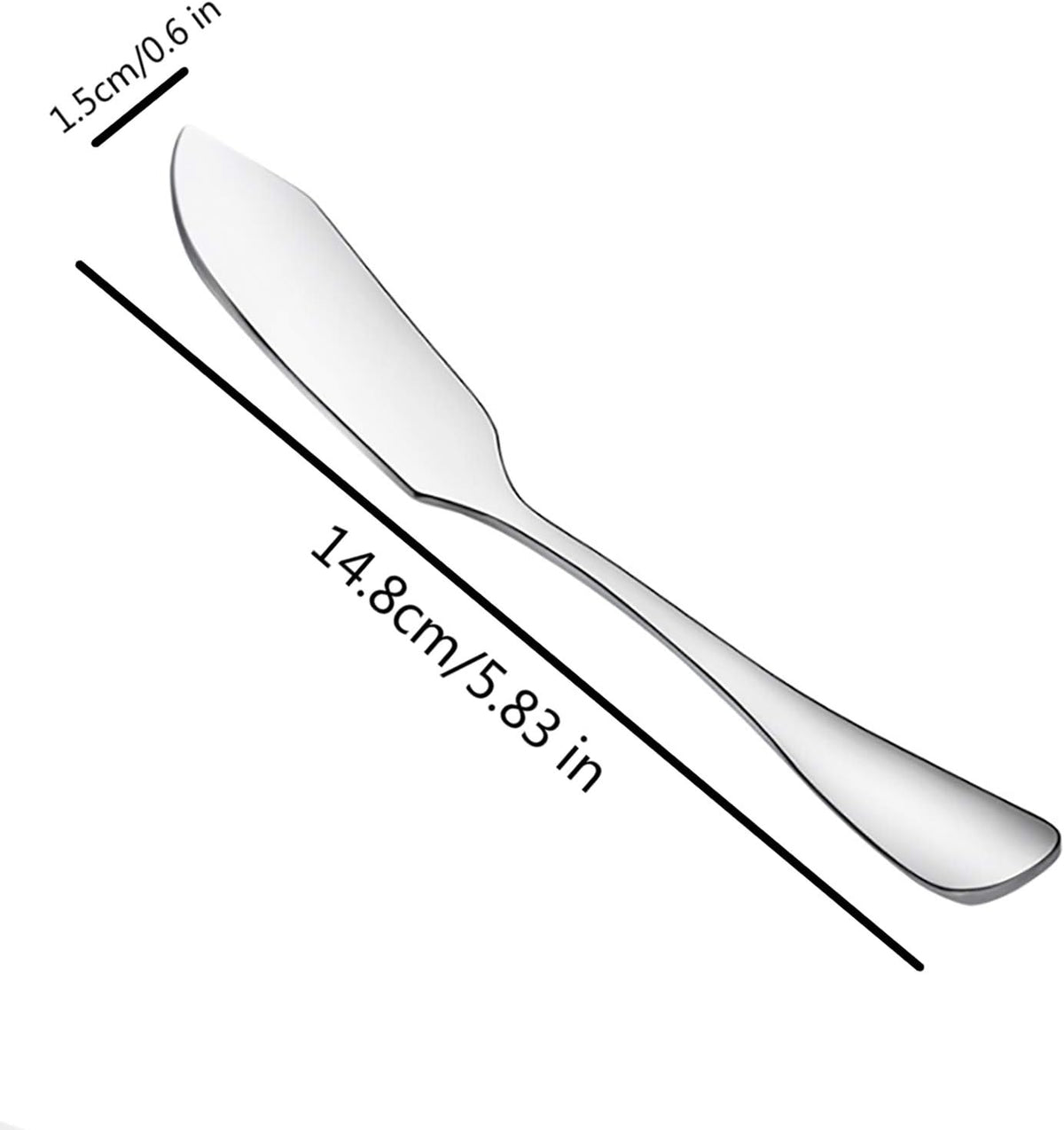 Cheese Spreader Knife Set 4-Piece Stainless Steel Butter Knife Small Sandwich Condiment Jam Bread Cream Canape Knives Spatula 6.5-inch