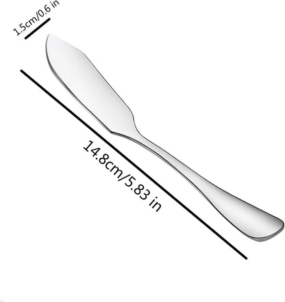 Cheese Spreader Knife Set 4-Piece Stainless Steel Butter Knife Small Sandwich Condiment Jam Bread Cream Canape Knives Spatula 6.5-inch