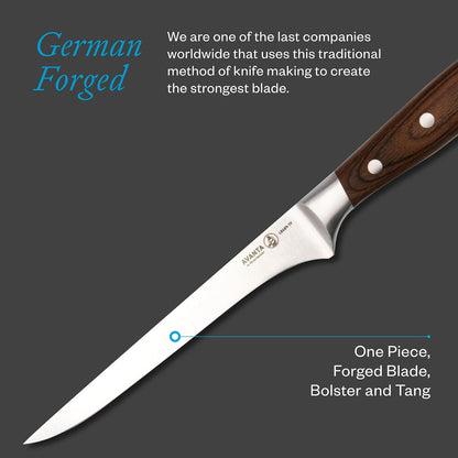 Avanta Forged 7” Flexible Boning Knife - German X50 Stainless Steel - Rust Resistant & Easy to Maintain