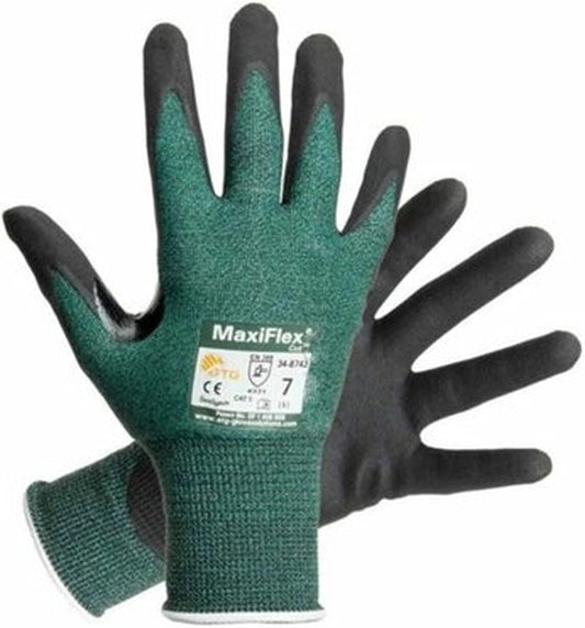 34-8743 Gloves Cut Resistant Nitrile Coated Work Green Nitrile Gloves
