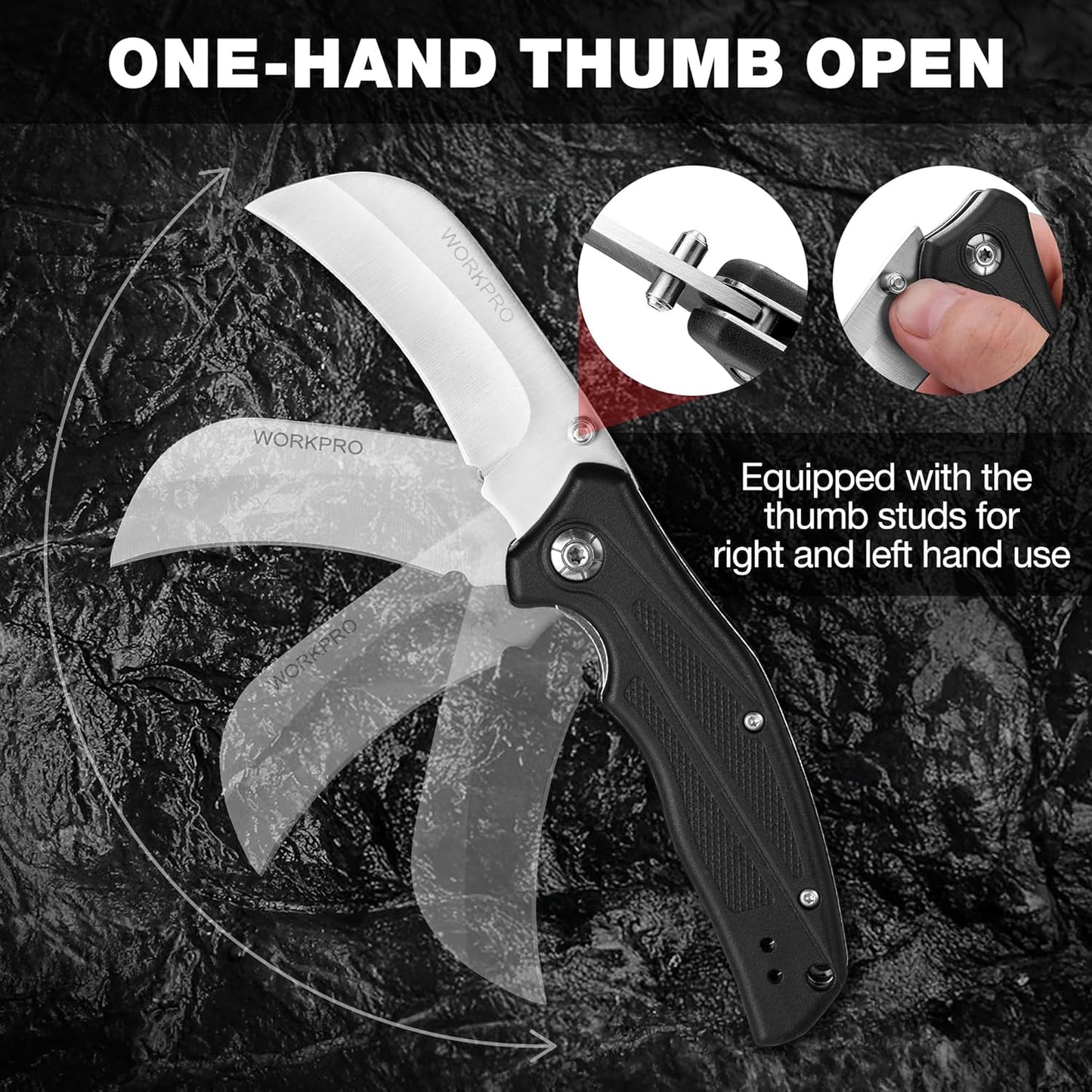 Pocket Knife, Hawkbill Folding Utility Knife | Electrician Knife with Lanyard Hole and Belt Clip for Cable Skinning and Carpet, Linoleum, Cardboard, Rope, Wire Cutting