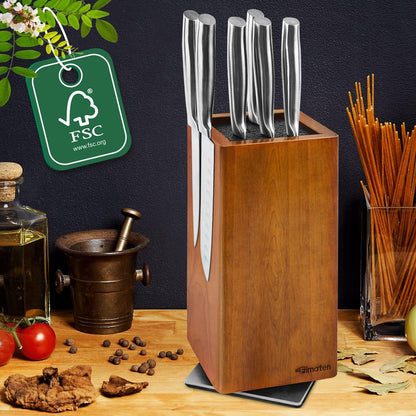 Magnetic Knife Block 360° rotatable, Stainless Steel Magnetic Knife Block Without Knives Black, Magnetic Knife Holder Stand for Kitchen & Utensils - Universal Knife Holder for Knives & Tools