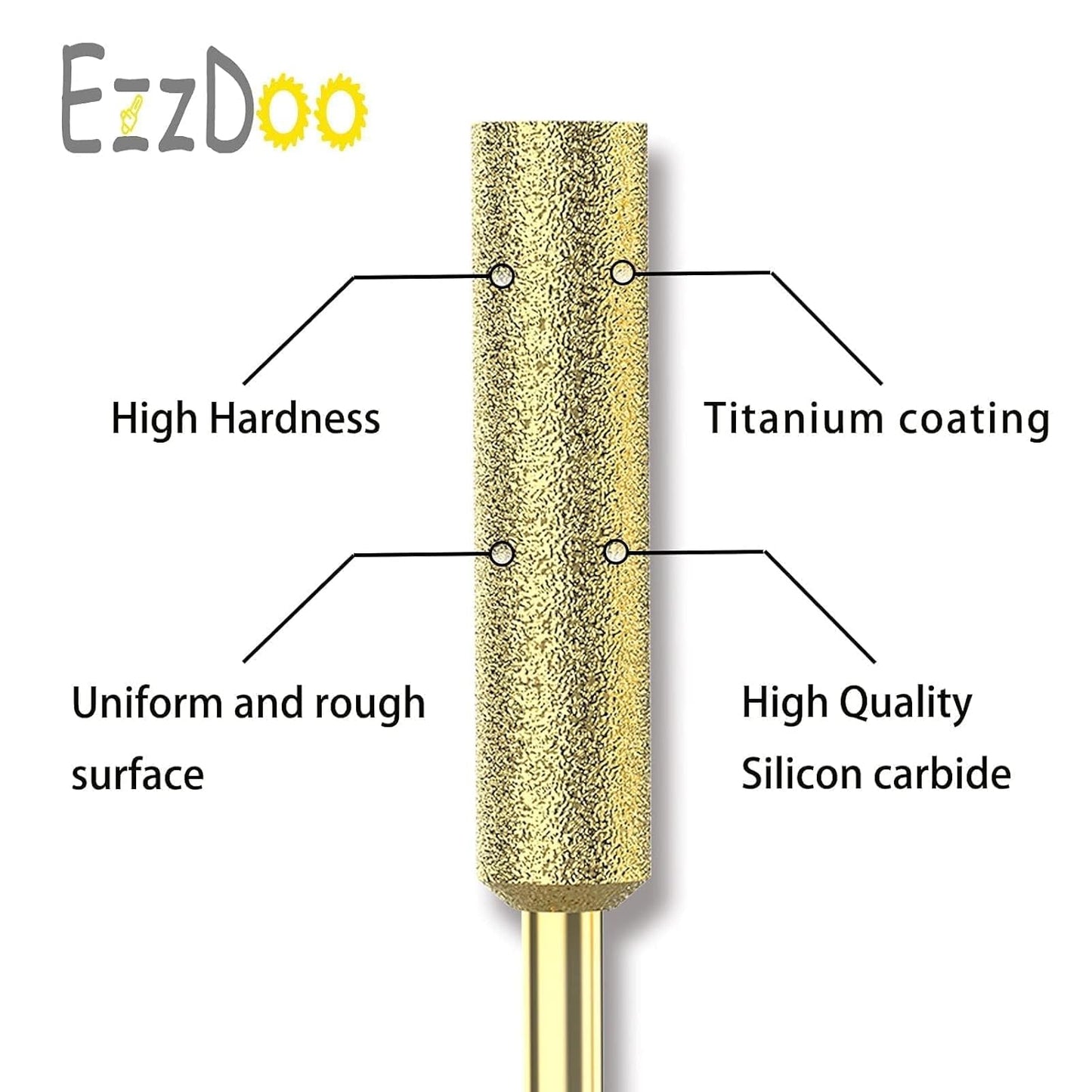 Titanium Coated Chainsaw Sharpener Bits, High Hardness Sharpening Wheels for Electric Chain Saw Sharpeners & Rotary Tools, Includes Copper Collet. 8 Pcs (3/16", 4.8mm)