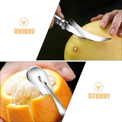 2pcs Stainless Steel Citrus Peeler Grapefruit Knife Orange Peeling Tool for Effortless Fruit Skin Removal Essential Kitchen Gadget for Grapefruits and Oranges