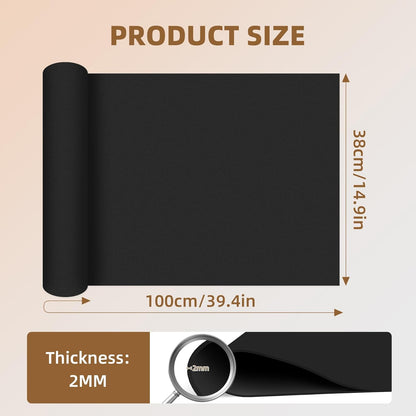 39"x15" EVA Foam Roll, 86 kg/m3 High Density 4MM Thick Foam Sheets, Flexible & Easy to Cut Ideal Material for Cosplay Supplies, DIY Projects, Drawer Mat, Crafts and Arts（1Pack Black)