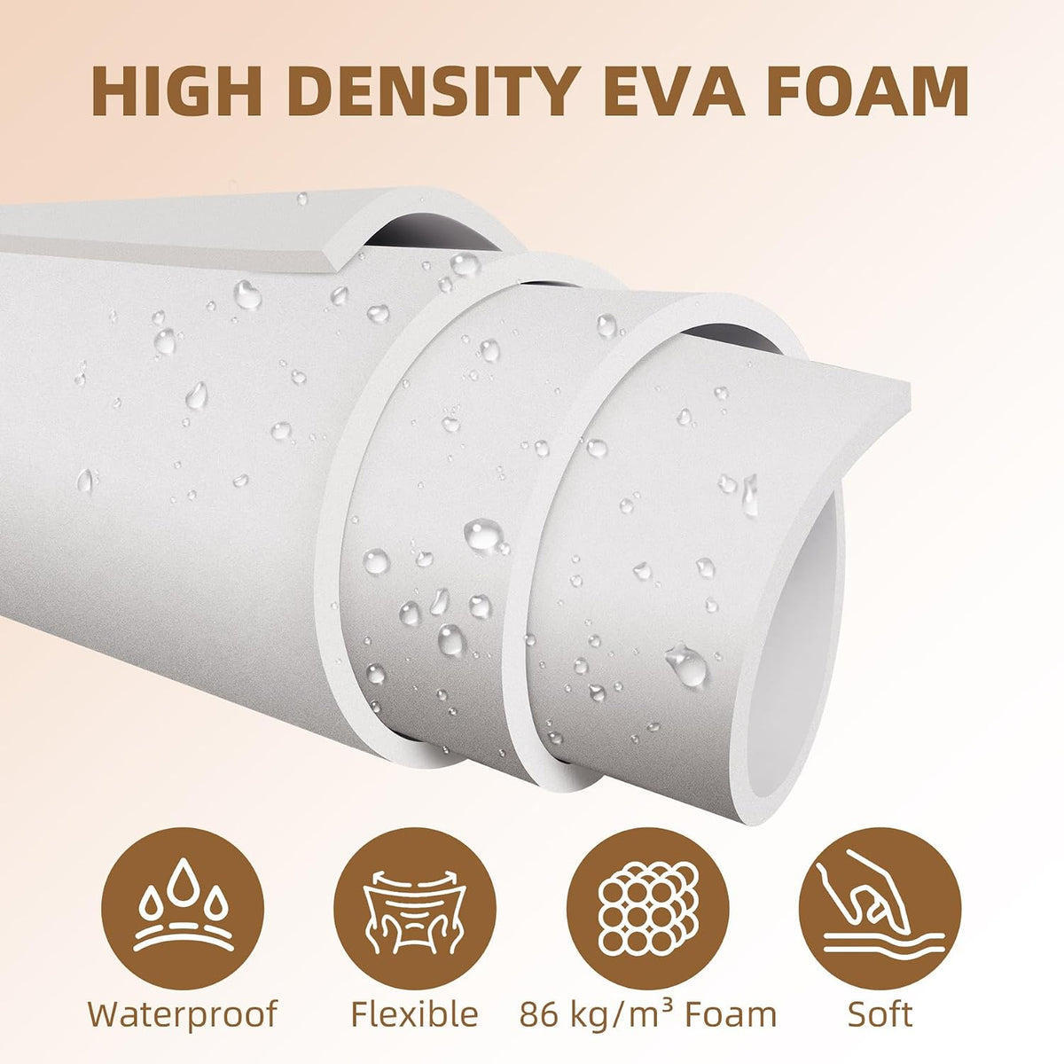 39"x15" EVA Foam Roll, 86 kg/m3 High Density 4MM Thick Foam Sheets, Flexible & Easy to Cut Ideal Material for Cosplay Supplies, DIY Projects, Drawer Mat, Crafts and Arts（1Pack Black)