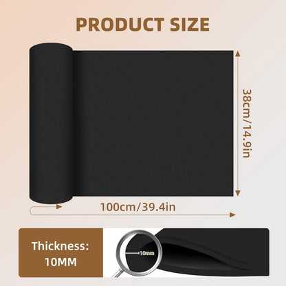 39"x15" EVA Foam Roll, 86 kg/m3 High Density 4MM Thick Foam Sheets, Flexible & Easy to Cut Ideal Material for Cosplay Supplies, DIY Projects, Drawer Mat, Crafts and Arts（1Pack Black)
