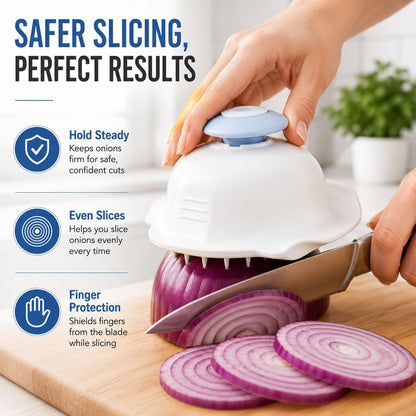 Onion Slicer Holder, Cut Resistant Finger Guard for Slicer and Vegetable Grater, Universal Protector Anti Cut Holder for Kitchen Tools, Graters and Food Prep Accessories
