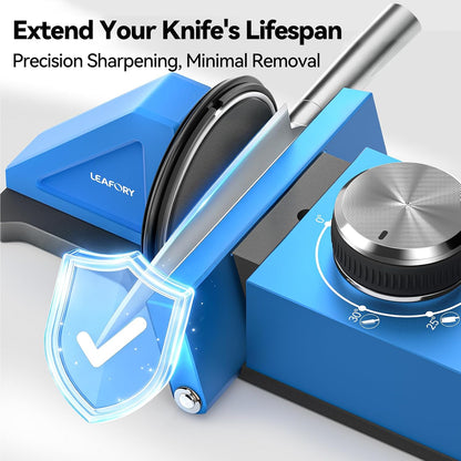 Adjustable Rolling Knife Sharpener with 6 Precision Angles, Magnetic Knife Sharpening System with Diamond & Ceramic Discs, Heavy Duty Metal Construction, Ideal Gift for Men