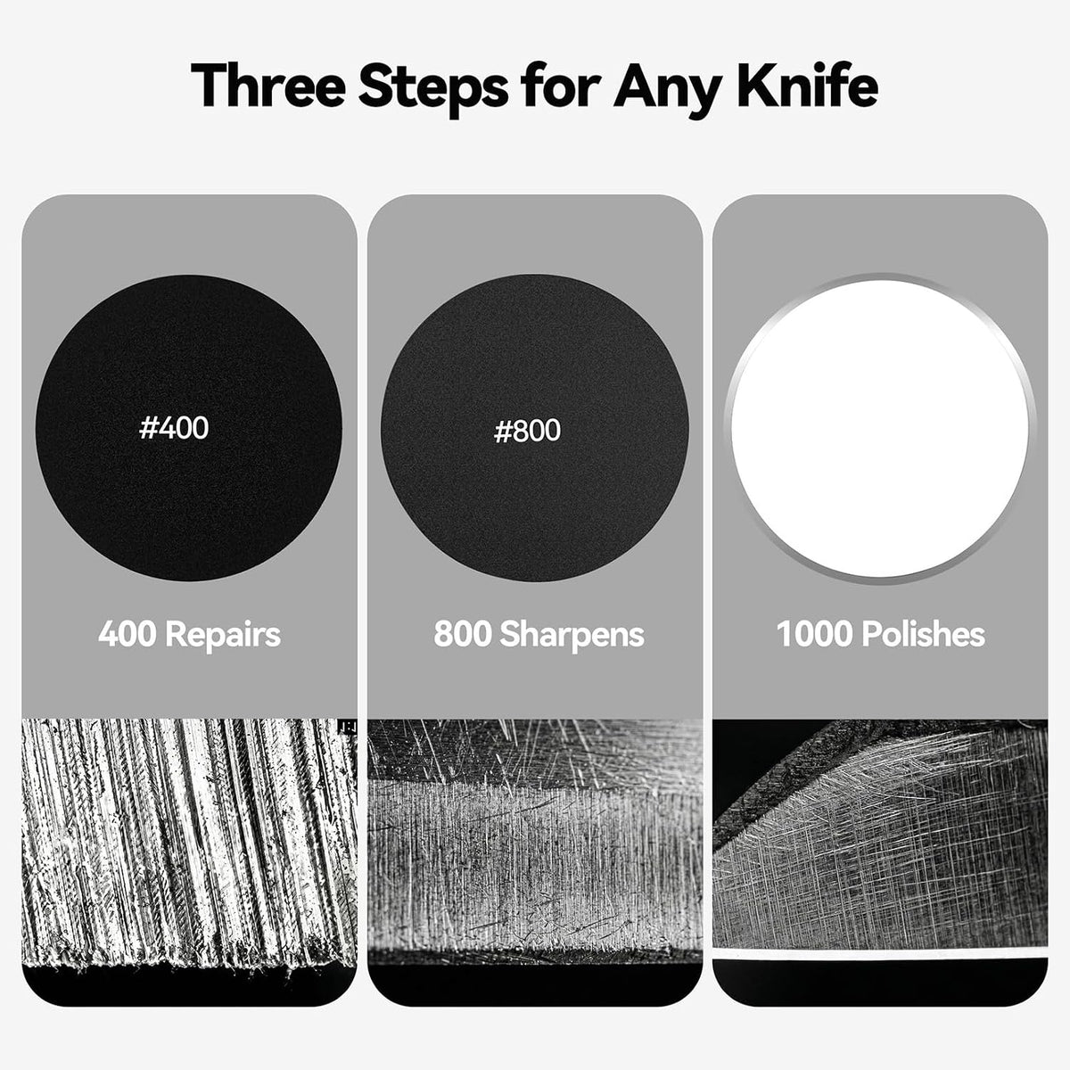 Adjustable Rolling Knife Sharpener with 6 Precision Angles, Magnetic Knife Sharpening System with Diamond & Ceramic Discs, Heavy Duty Metal Construction, Ideal Gift for Men