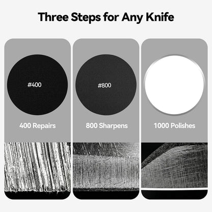 Adjustable Rolling Knife Sharpener with 6 Precision Angles, Magnetic Knife Sharpening System with Diamond & Ceramic Discs, Heavy Duty Metal Construction, Ideal Gift for Men