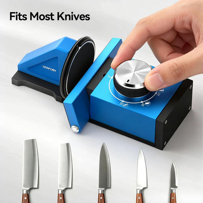 Adjustable Rolling Knife Sharpener with 6 Precision Angles, Magnetic Knife Sharpening System with Diamond & Ceramic Discs, Heavy Duty Metal Construction, Ideal Gift for Men