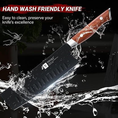 Chef Knife Set, Professional 5PC Ultra Sharp Knife Set | German High Carbon Stainless Steel, Full Tang Ergonomic Wood Handle, Gift Box, Stain Resistant & Easy to Clean, for Cooking