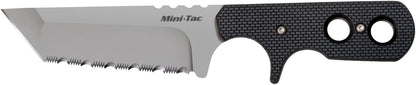 COLD STEEL Mini Tac Tanto 3.75" AUS8A Razor-Sharp Blade 3" Griv-Ex Handle Tactical Fixed Blade Neck Knife w/Secure-Ex Sheath