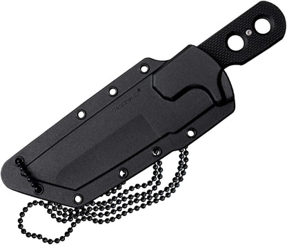 COLD STEEL Mini Tac Tanto 3.75" AUS8A Razor-Sharp Blade 3" Griv-Ex Handle Tactical Fixed Blade Neck Knife w/Secure-Ex Sheath