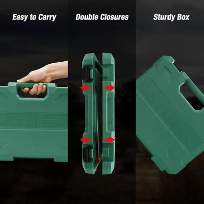 10 Piece Hunting Field Dressing Kit with Portable Storage Case | Green, Deer, Fishing, Camping, Survival