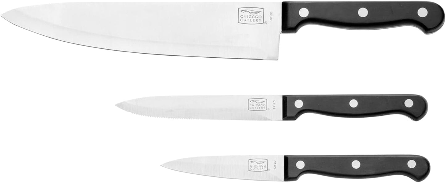 Essentials 8-Inch Bread Knife, High-Carbon Stainless-Steel Blade with Serrated Edge for Slicing, Cutting, and Scoring Bread, Black Polymer Handle Serrated Knife