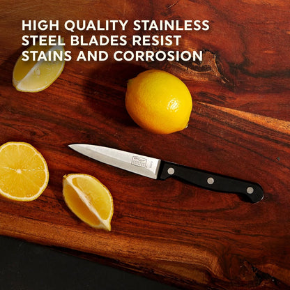 Essentials 8-Inch Bread Knife, High-Carbon Stainless-Steel Blade with Serrated Edge for Slicing, Cutting, and Scoring Bread, Black Polymer Handle Serrated Knife