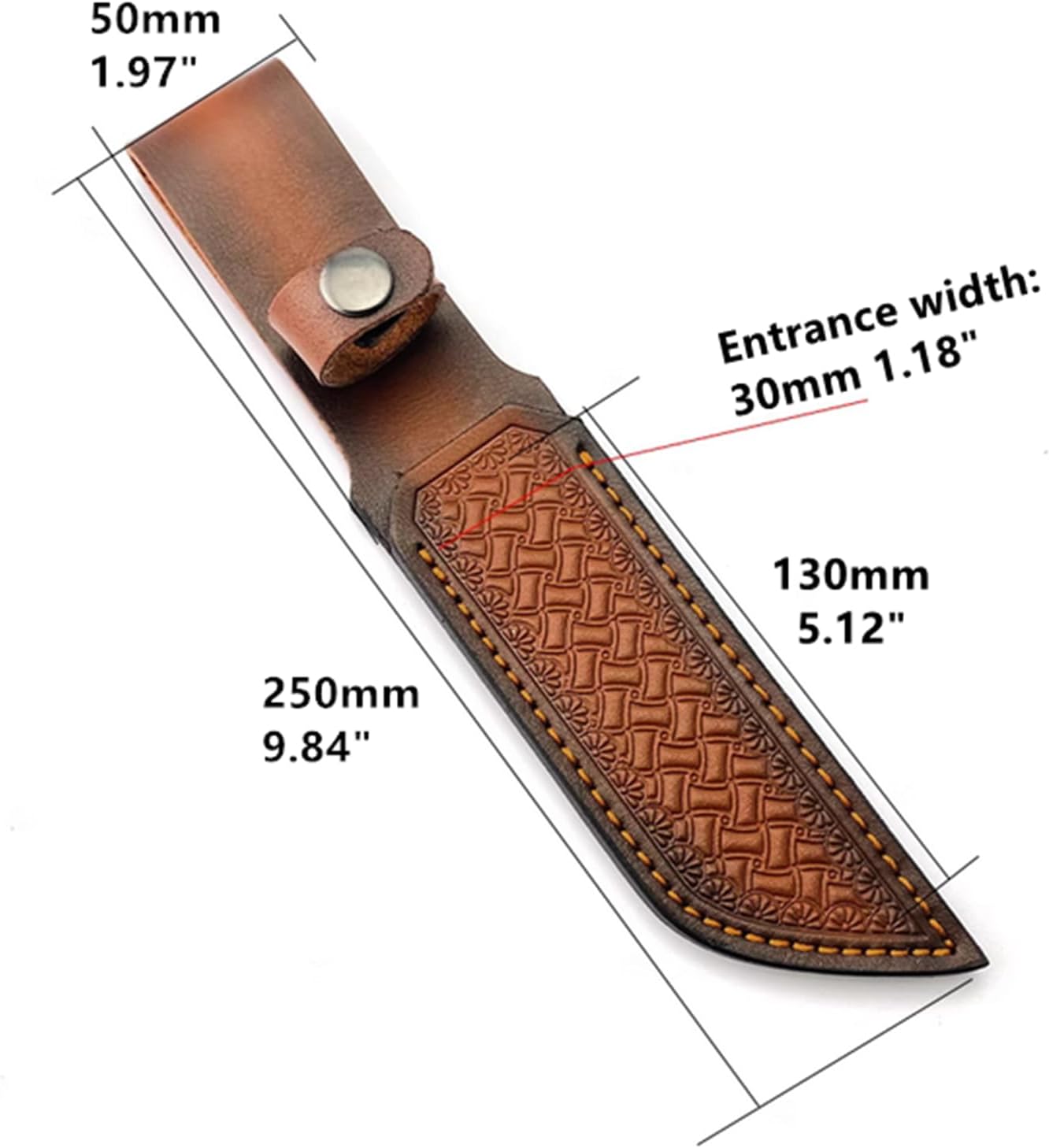 Leather Knife Sheath Fixed Blade Straight Knife Sheath Waist Scabbard Pouch EDC Outdoor Hunting Camping Fit for 5.12" Blade Decor Gift