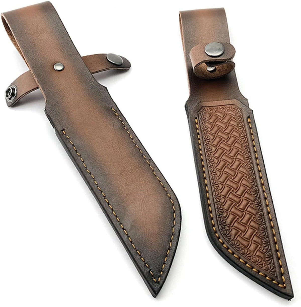 Leather Knife Sheath Fixed Blade Straight Knife Sheath Waist Scabbard Pouch EDC Outdoor Hunting Camping Fit for 5.12" Blade Decor Gift