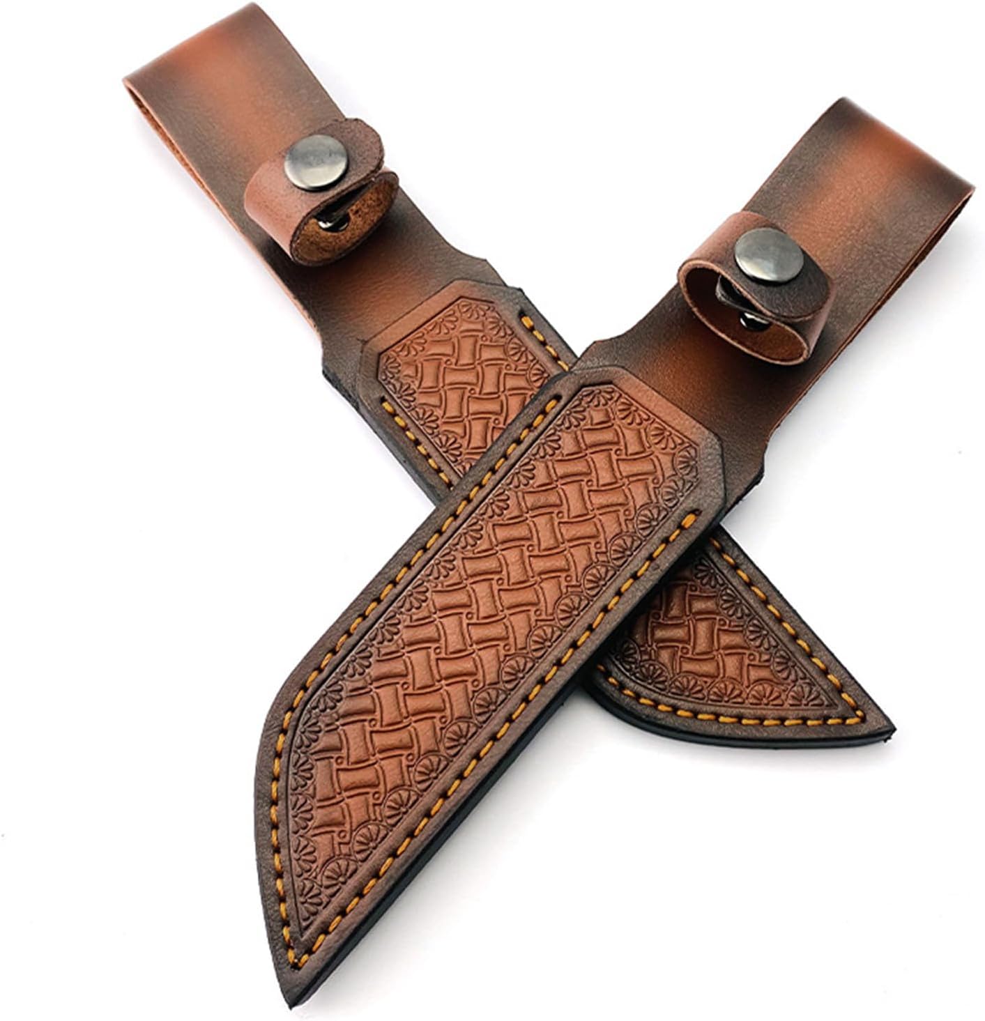 Leather Knife Sheath Fixed Blade Straight Knife Sheath Waist Scabbard Pouch EDC Outdoor Hunting Camping Fit for 5.12" Blade Decor Gift