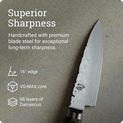 Premier 4" Paring Knife, Handcrafted Japanese Vegetable & Fruit Knife, VG-MAX Core with Damascus Stainless Steel Cladding, Pakkawood Handle, Small Tool for Peeling, Coring & Cutting