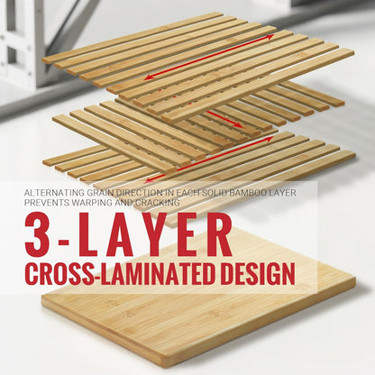 Bamboo Cutting Board for Kitchen - Wood Chopping & Charcuterie Board | Made with Moso Bamboo - Double Sided Pre Oiled (13.2" x 9.8" / 33.5 x 25 cm)
