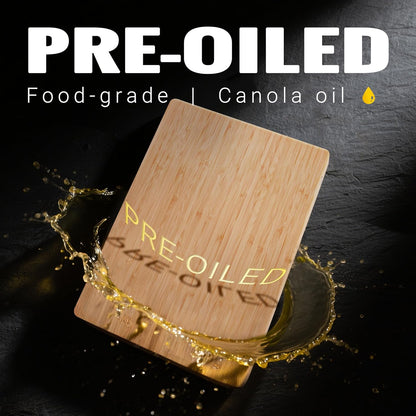 Bamboo Cutting Board for Kitchen - Wood Chopping & Charcuterie Board | Made with Moso Bamboo - Double Sided Pre Oiled (13.2" x 9.8" / 33.5 x 25 cm)