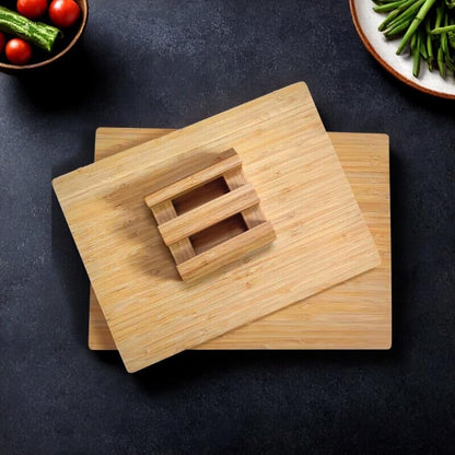 Bamboo Cutting Board for Kitchen - Wood Chopping & Charcuterie Board | Made with Moso Bamboo - Double Sided Pre Oiled (13.2" x 9.8" / 33.5 x 25 cm)