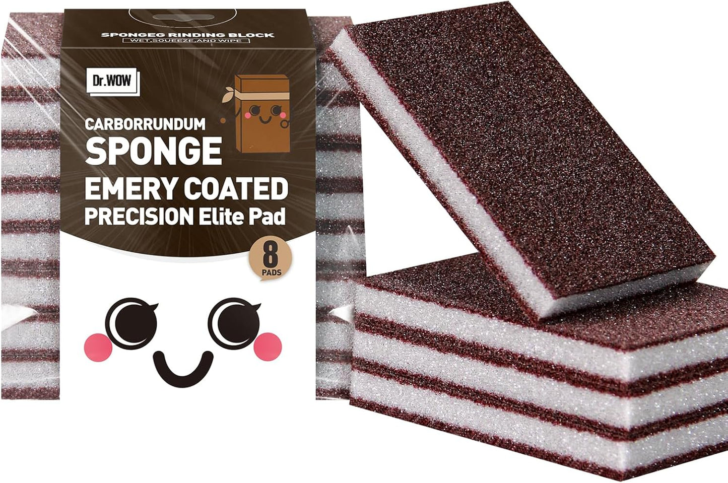 Carborundum Heavy Duty Scouring Sponges, 0.4" 8 Count | Fiberglass-free nano emery scrubbers tackle rust, grease and tough stains on pots, pans, grills, oven racks and sinks.