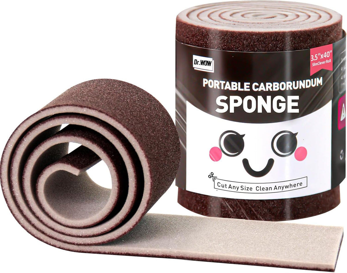 Carborundum Heavy Duty Scouring Sponges, 0.4" 8 Count | Fiberglass-free nano emery scrubbers tackle rust, grease and tough stains on pots, pans, grills, oven racks and sinks.