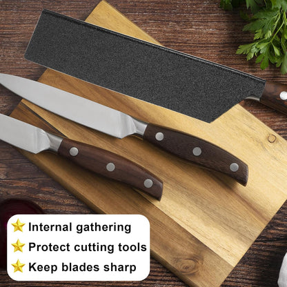 2 Pcs Waterproof Blade Guard Cover 7 Inch Knife Sheath Knives Guard Knife Cover or Sleeves for Home Kitchen Black