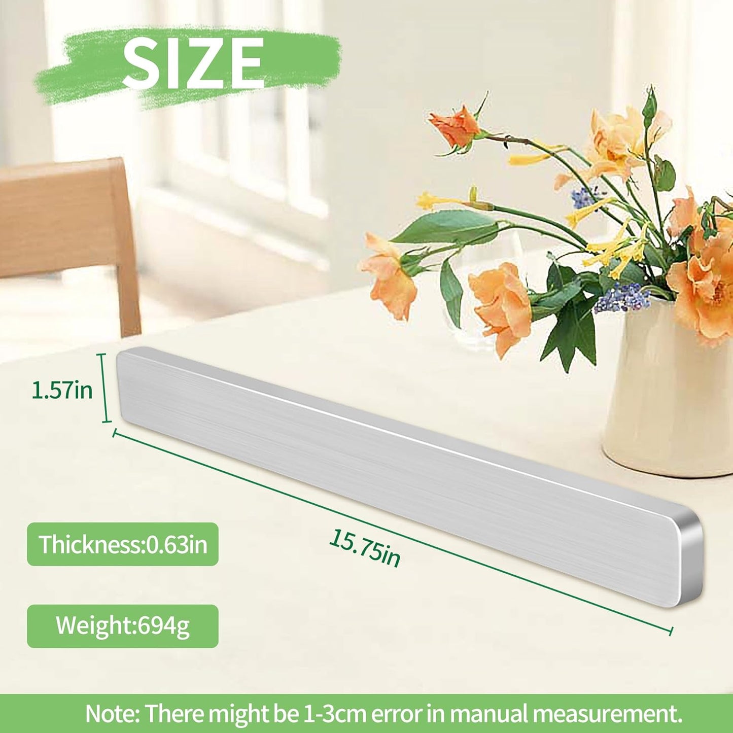 Stainless Steel Magnetic Knife Strips 16 Inch Wall-Mounted Magnetic Knife Holder Premium Magnetic Tool Organizer Multi-Purpose Functionality for Kitchen Securely Store Utensils Knife Rack