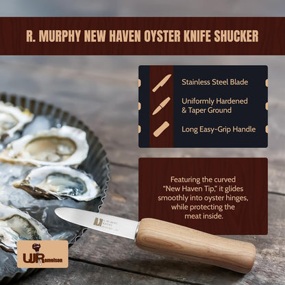 R Murphy Ramelson New Haven Oyster Shucking Knife, Regular, Wood Handle