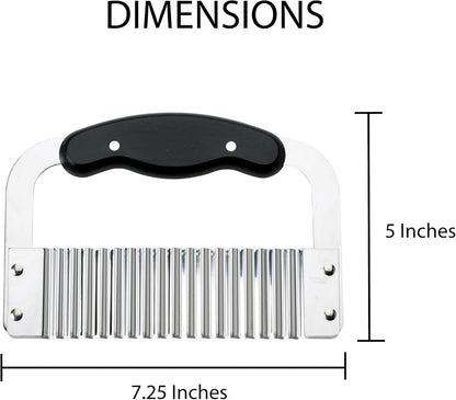 Kitchen Crinkle-Cut Wave Slicer French Fry Vegetable Cutter, Stainless Steel Blade, For Waffle Fries Chips Decorative Vegetables Holiday Meal Prep And Baby-Led Weaning