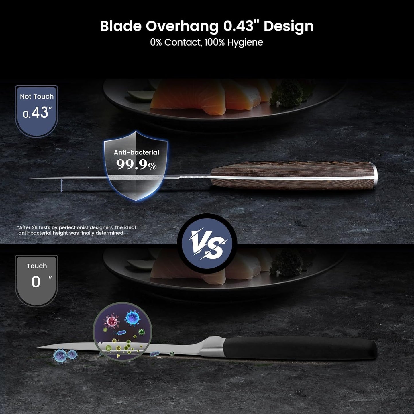Fillet Knife, Razor Sharp 7.2 Inch Boning Knife, High Carbon Stainless Steel Filet Knives with High Flexibility, Wooden Handle, Full Tang Damascus Pattern Fishing Knives, Ideal Gift