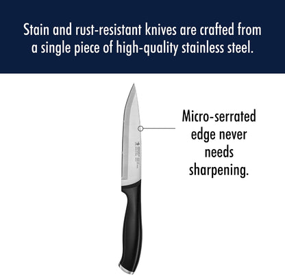 Modernist Razor-Sharp 5-inch Serrated Utility Knife, Tomato Knife, German Engineered Informed by 100+ Years of Mastery
