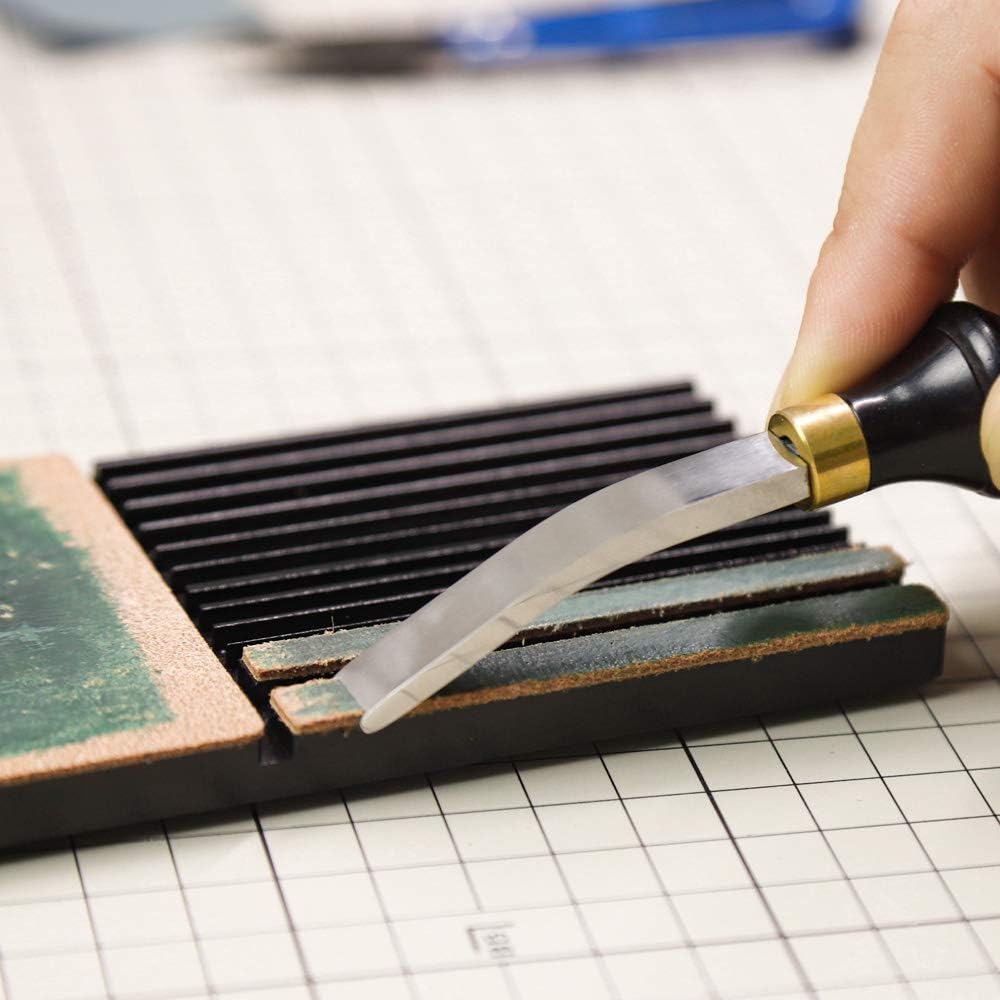 Edge Beveler Sharpener Multifunctional Leather Edge Beveler Sharpener Skiving Knife Sharpening Strop Tools Polish Grind Knife Wider Shovel Cutting DIY Leather Tool