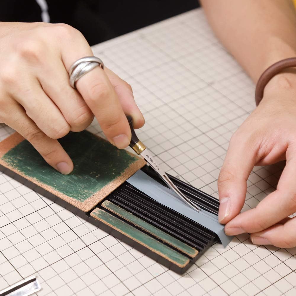 Edge Beveler Sharpener Multifunctional Leather Edge Beveler Sharpener Skiving Knife Sharpening Strop Tools Polish Grind Knife Wider Shovel Cutting DIY Leather Tool