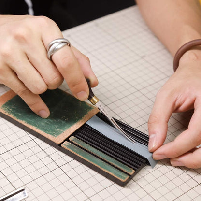 Edge Beveler Sharpener Multifunctional Leather Edge Beveler Sharpener Skiving Knife Sharpening Strop Tools Polish Grind Knife Wider Shovel Cutting DIY Leather Tool