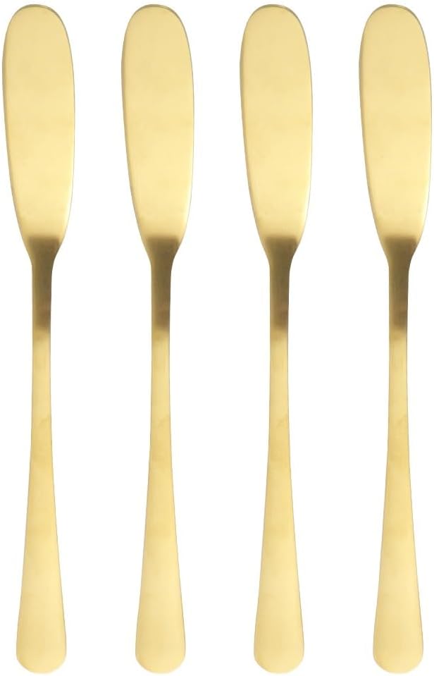 4Pcs Stainless Steel Cheese Spreaders 6.49 Inch Butter Knife Set for Jam Cold Butter Cream Cheese Cake Sandwiches Charcuterie Kitchen Utensils for Home Restaurants Catering