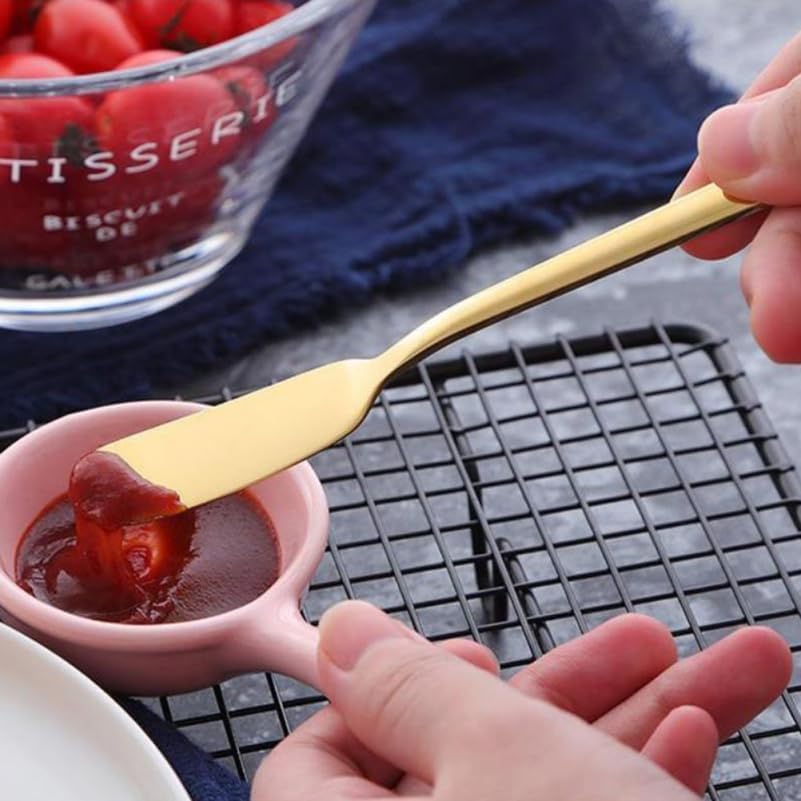 4Pcs Stainless Steel Cheese Spreaders 6.49 Inch Butter Knife Set for Jam Cold Butter Cream Cheese Cake Sandwiches Charcuterie Kitchen Utensils for Home Restaurants Catering
