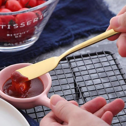 4Pcs Stainless Steel Cheese Spreaders 6.49 Inch Butter Knife Set for Jam Cold Butter Cream Cheese Cake Sandwiches Charcuterie Kitchen Utensils for Home Restaurants Catering