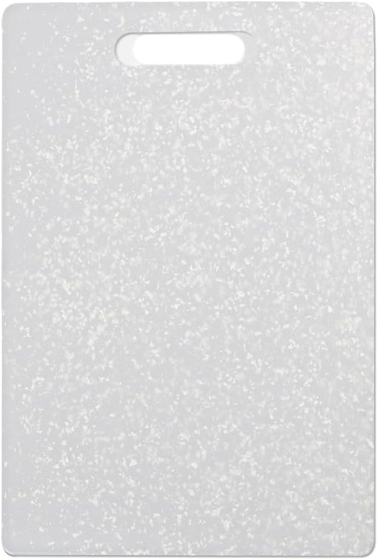 Classic Jelli Cutting Board with Handle, 9 by 15 inches, White Granite Pattern