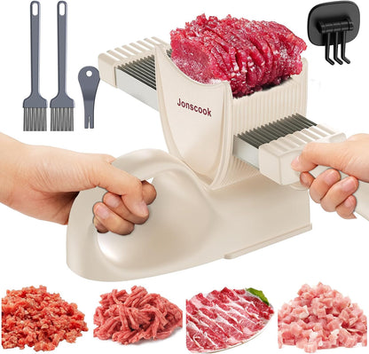 Fresh Meat Slicer, Manual Fresh Meat Cutter, Meal Prep, 2mm or 4mm-Dark Black