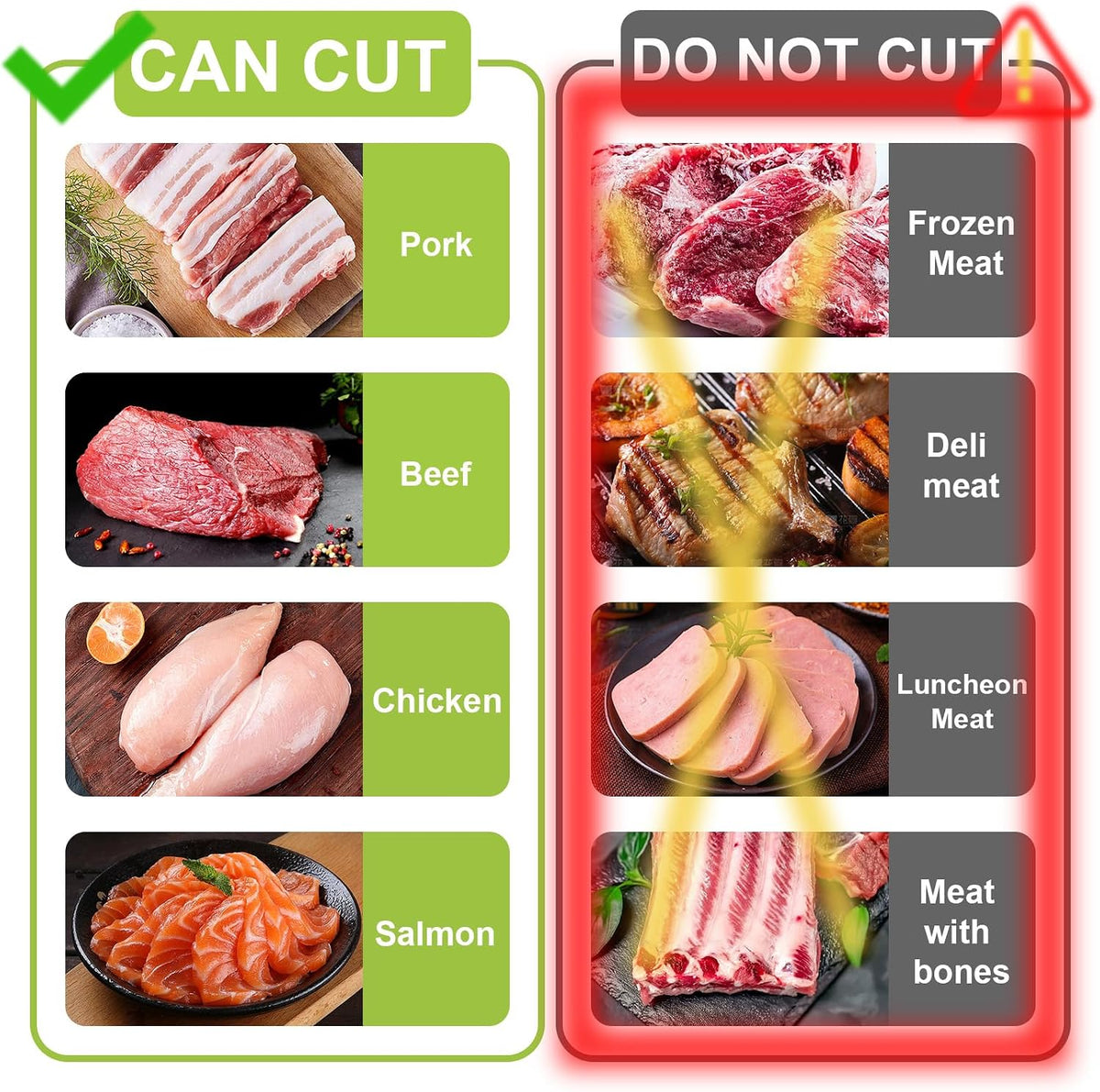Fresh Meat Slicer, Manual Fresh Meat Cutter, Meal Prep, 2mm or 4mm-Dark Black