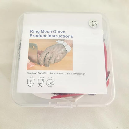 Cut Resistant Glove Food Grade Stainless Steel Chainmail Glove for Ultimate Cutting Protection Meat Cutting Oyster Shucking (XS)