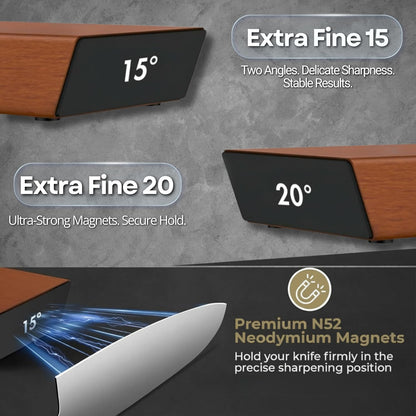 High Carbon Stainless Steel Rolling Knife Sharpener Kit | 400, 1000 & 3000 Grit Discs –15° & 20° Sharpening Angles | Professional & Home Kitchen Use | Restores Blunt Knives