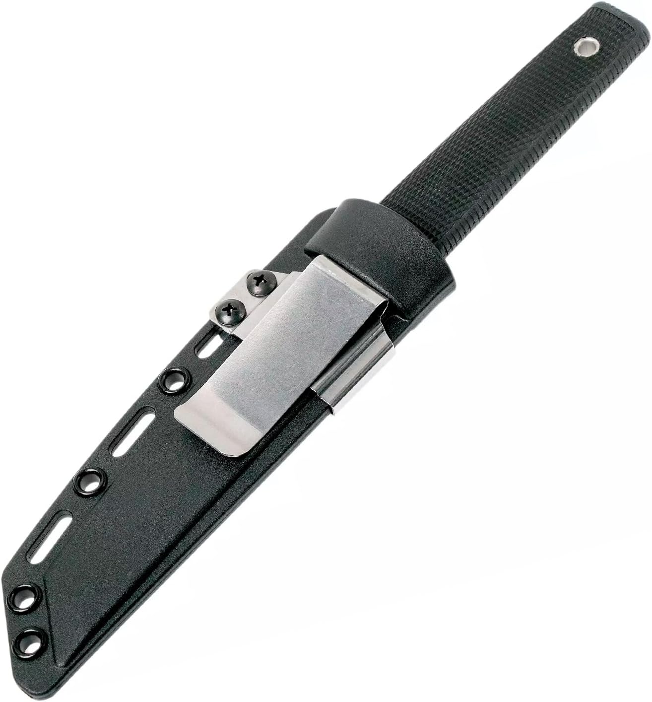 Cold Steel Kobun Serrated 5.5" Japanese AUS8A Stainless Steel American Tanto Shape Fixed Blade Tactical Hunting Knife, Ergonomic Kray-Ex Handle, Secure-Ex Sheath